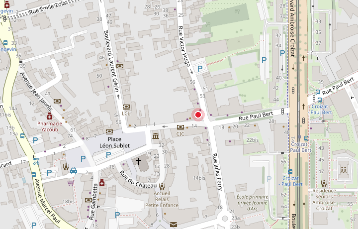 Plan d'accès : Venivap au 70 rue Victor Hugo, à l'angle de la rue Paul Bert, près de l'arrêt de tram Croizat Paul Bert